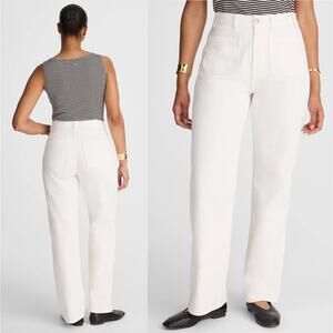 Madewell | NWT Curvy Cleo Straight Jean Patch Pocket White Denim | Sz 24